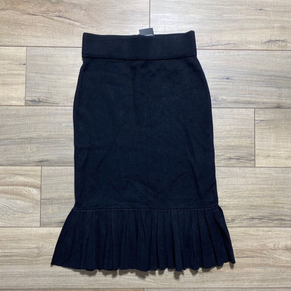 Club Monaco Womens‎ Slim Pleated Pull On Skirt Size Small Black
